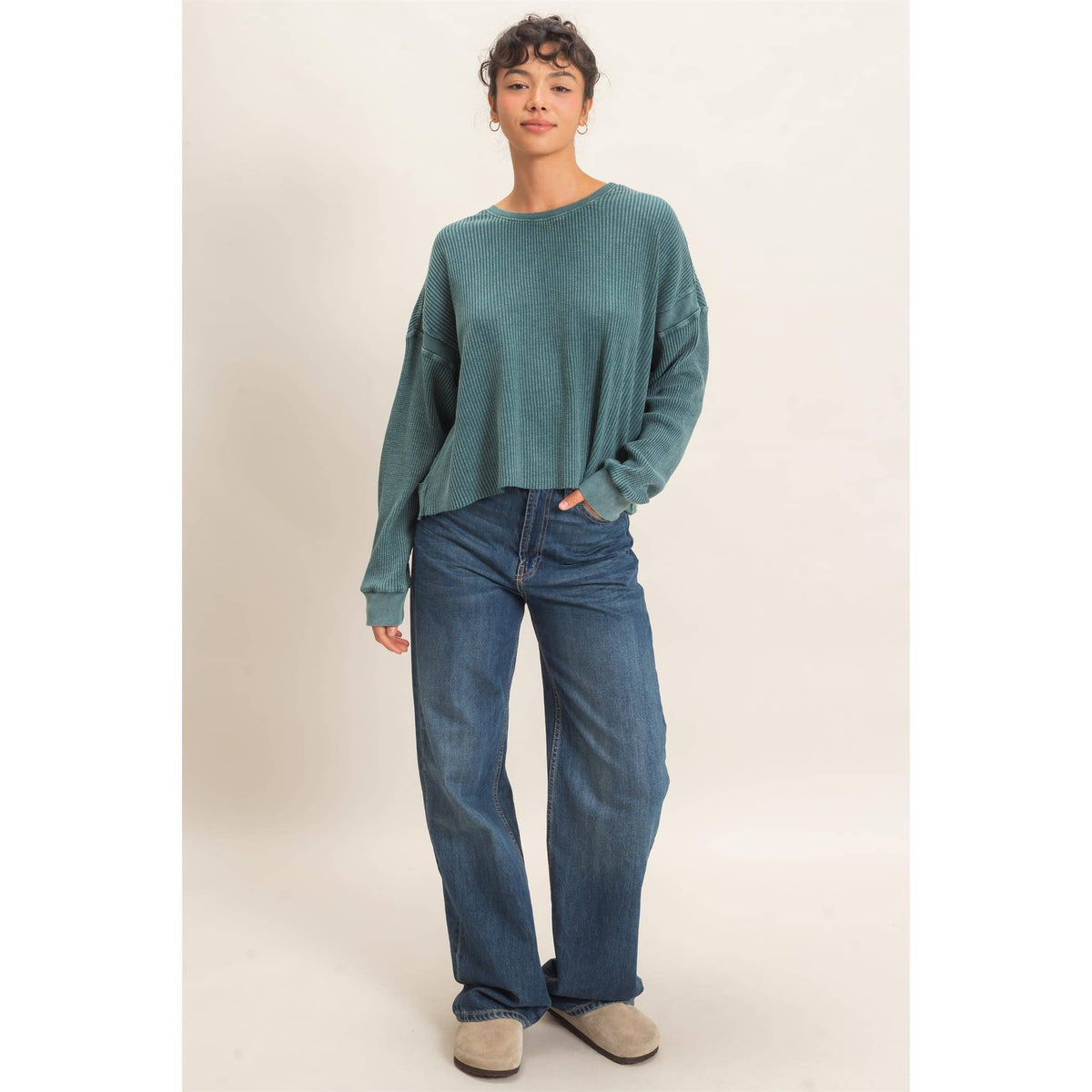 Waffle Open Back Top