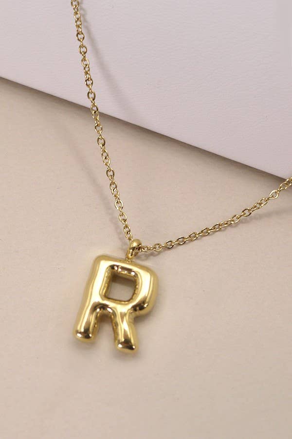 18K STAINLESS STEEL TARNISH FREE  INITIAL NECKLACE