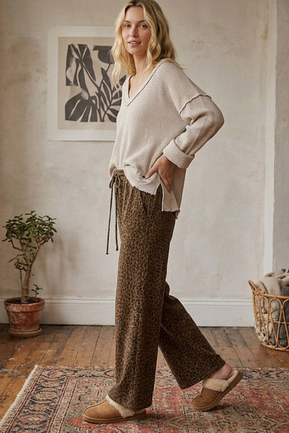 Leopard Drawstring Pants