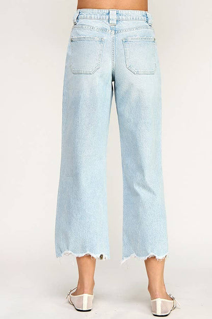 Petra High Ride Patch Pocket Wide Leg Jean