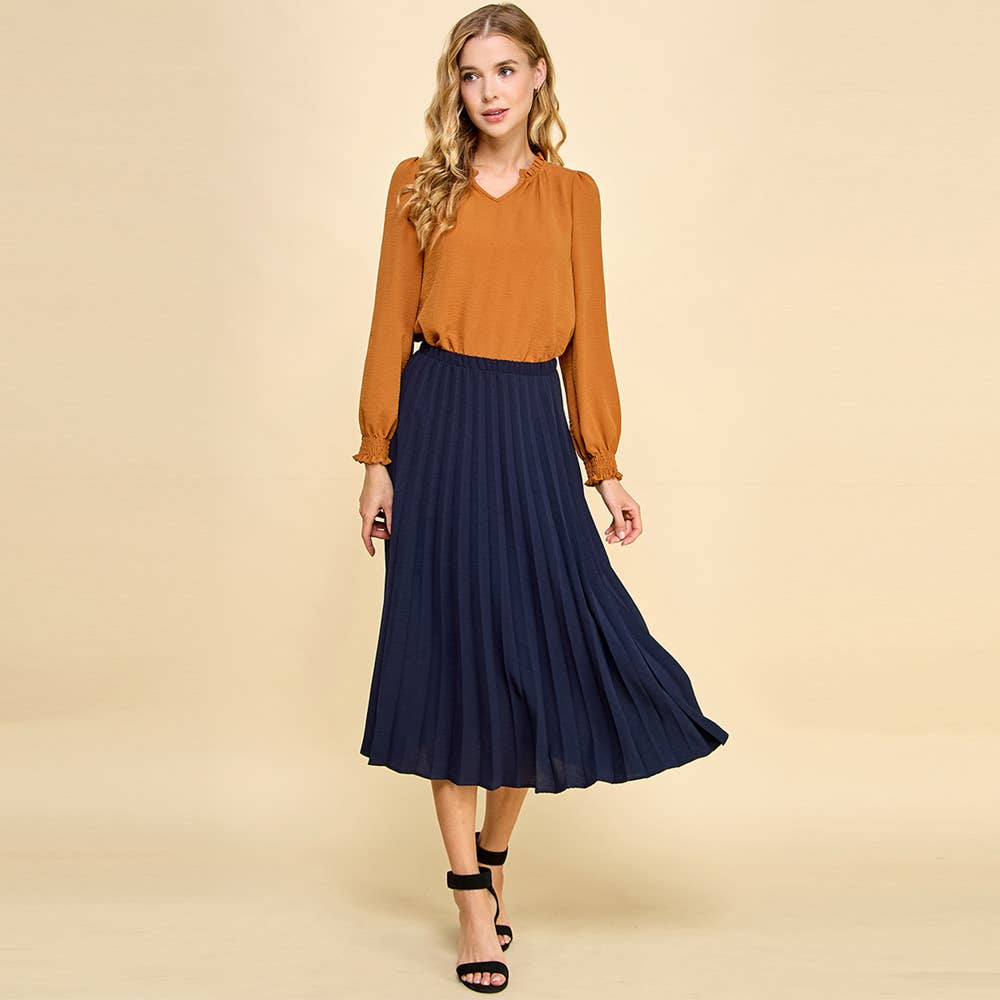 Pleated Midi Skirt