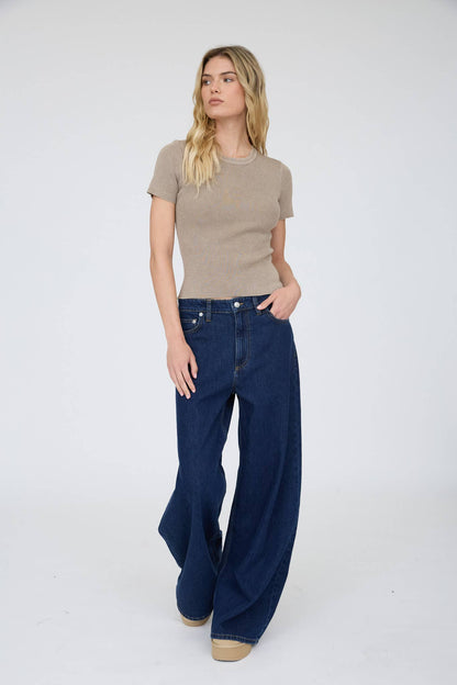 WASHED RIBBED CROP