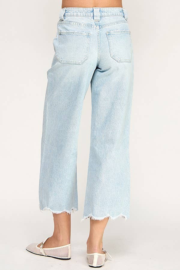 Petra High Ride Patch Pocket Wide Leg Jean
