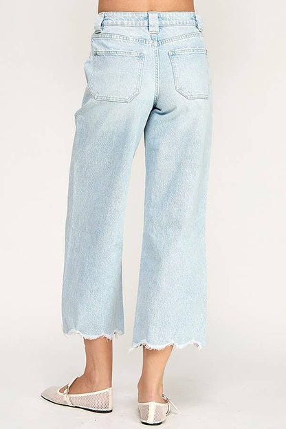 Petra High Ride Patch Pocket Wide Leg Jean