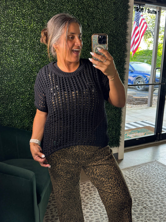 Zenana Fish Net Knit Top