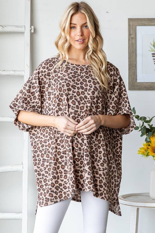 Leopard DROP SHOULDER TOP