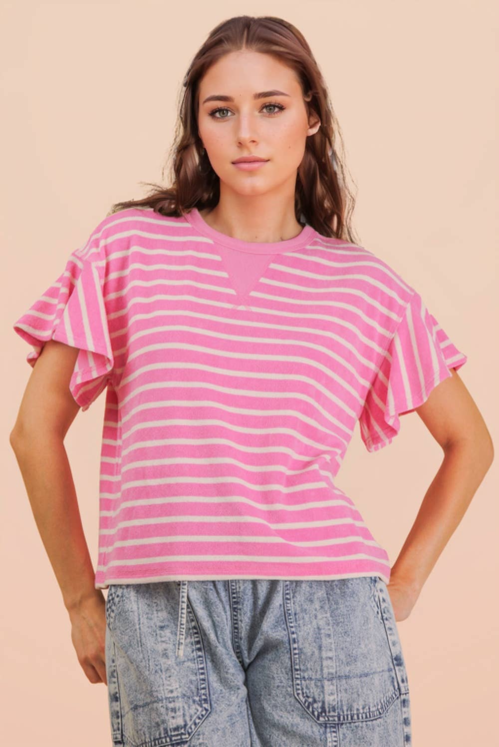 Oversized Casual Stripe Knit Top