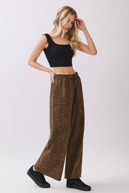 Leopard Drawstring Pants