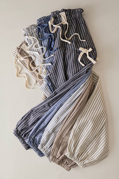 Bow Stripe Woven Pants