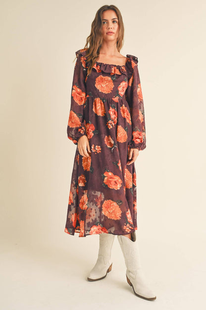 Ruffle Floral Dress