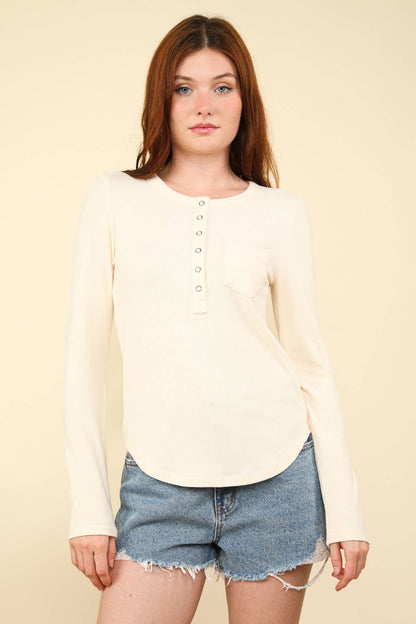 Soft brushed solid knit casual top