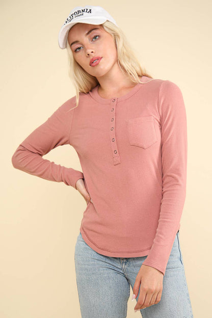 Soft brushed solid knit casual top