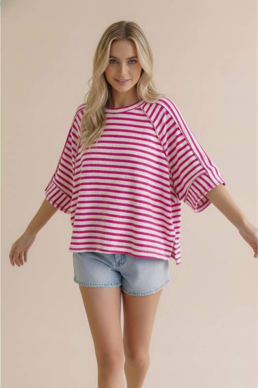 Raglan Stripe Top - PLUS