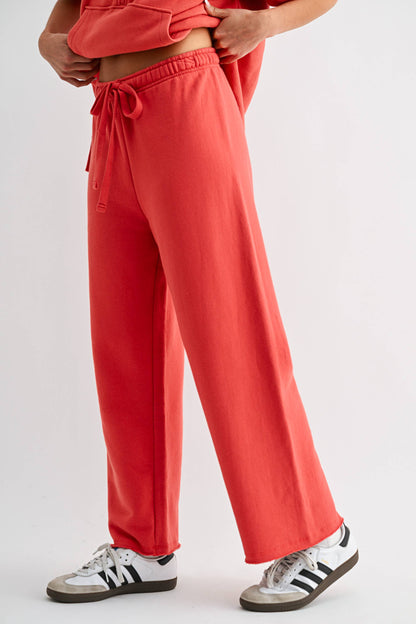 Wide-Leg Fleece Pants