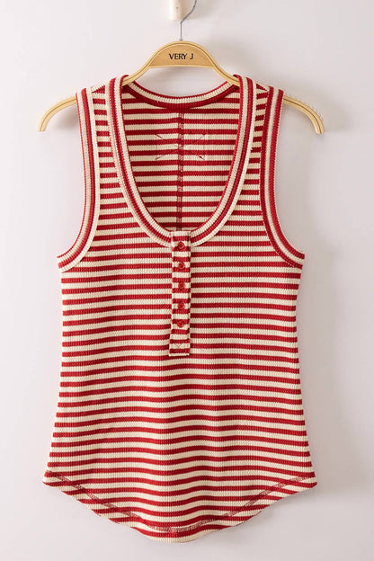 Striped Button Down Tank