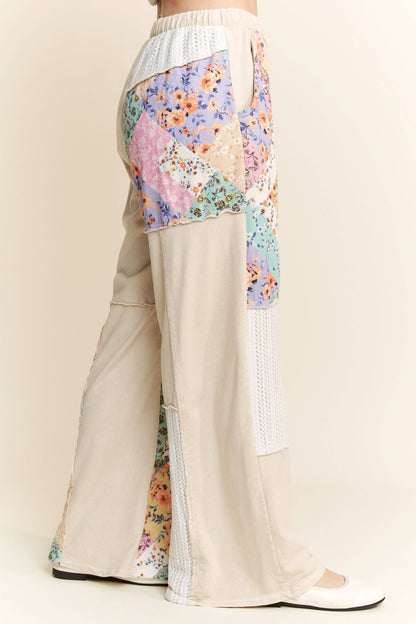 Floral Patch Boho Pants