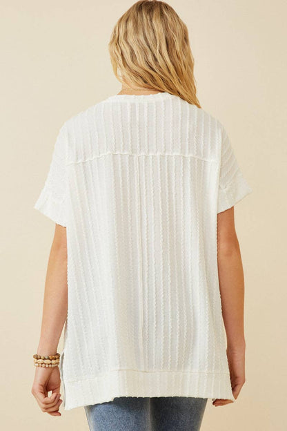 Cable Knit Banded Dolman Vneck