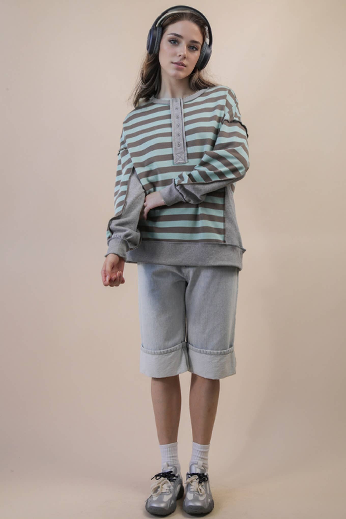Oversized Striped Top