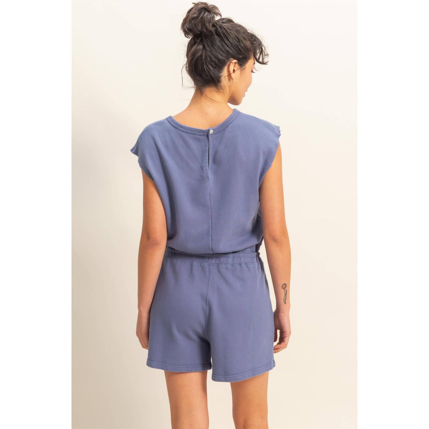 DZ25A773-Sleeveless Drawstring Waist Romper