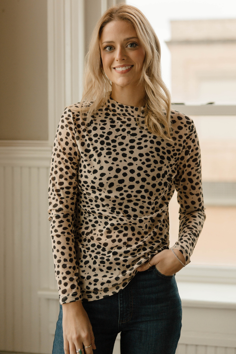 Speckled Mesh Top