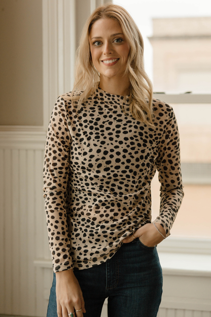 Speckled Mesh Top