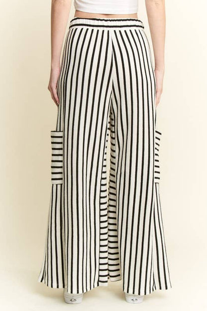 STRIPE WIDE LEG PANTS