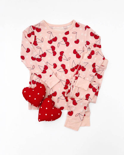 Bamboo Kids Clothing Two Piece Set | Cherry Heart