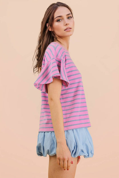 Oversized Casual Stripe Knit Top