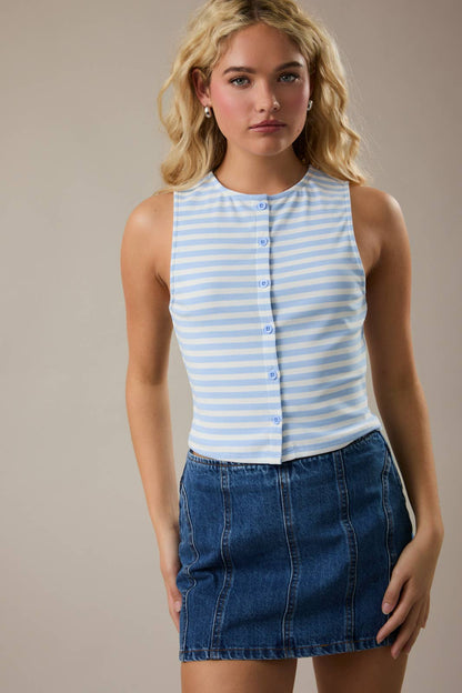 HIGH NECK STRIPE TOP