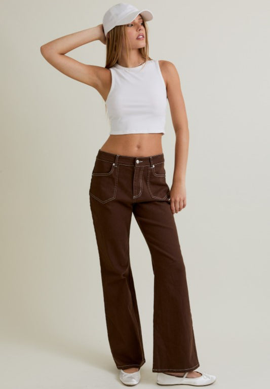 Mid Rise Boot Cut Jean