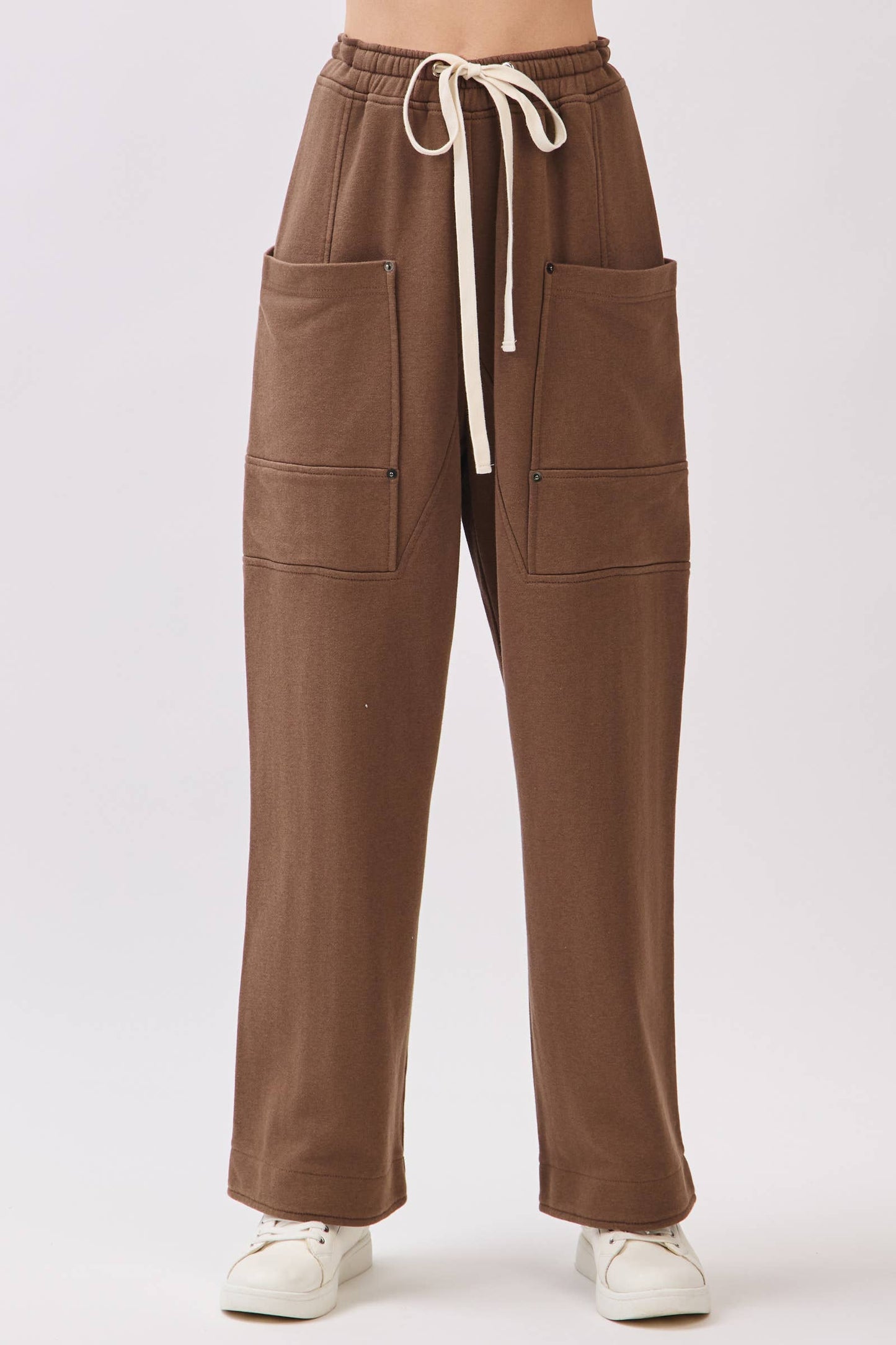 French Terry Wide-Leg Pants
