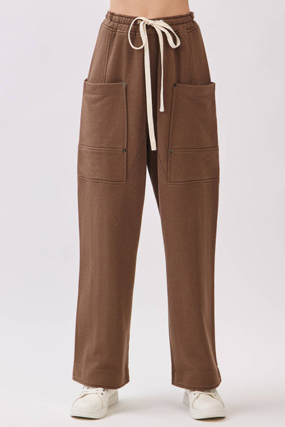 French Terry Wide-Leg Pants