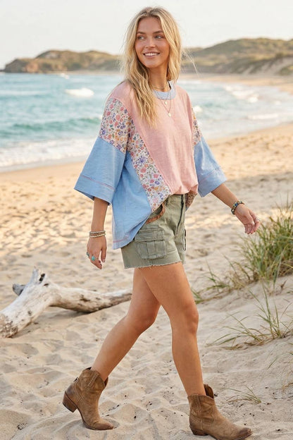 Oversized Floral Patchwork Tee