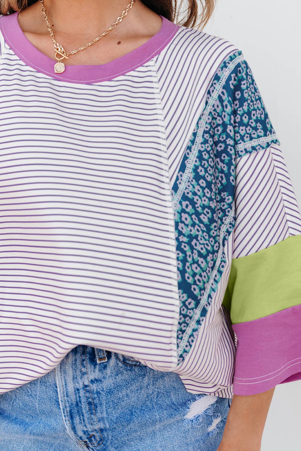 Stripe Floral Top