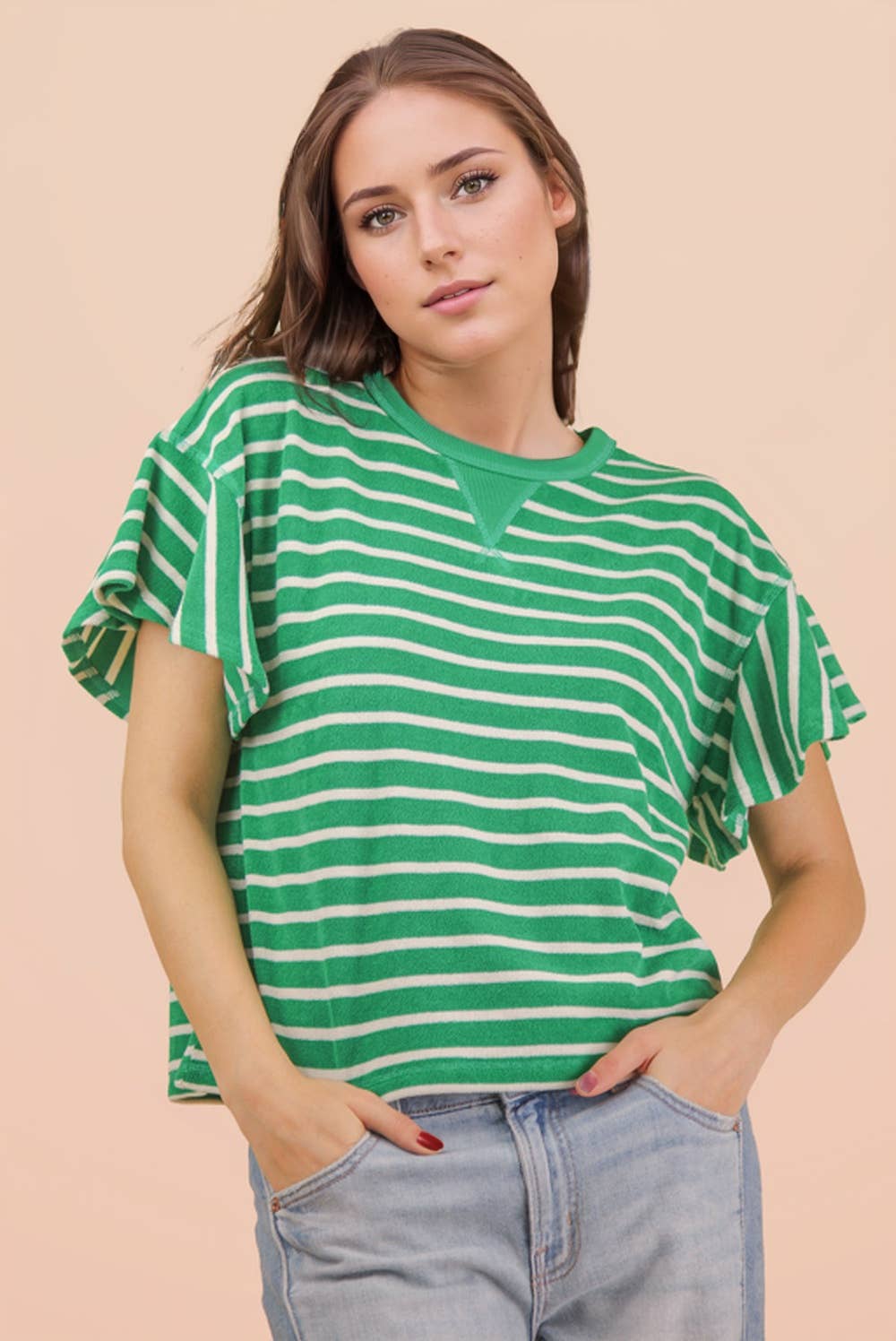 Oversized Casual Stripe Knit Top