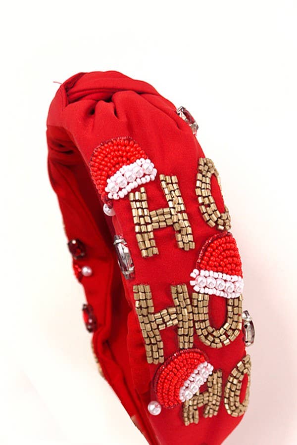 HO HO HO Beaded Headband
