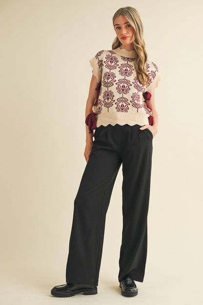 FLORAL SWEATER VEST
