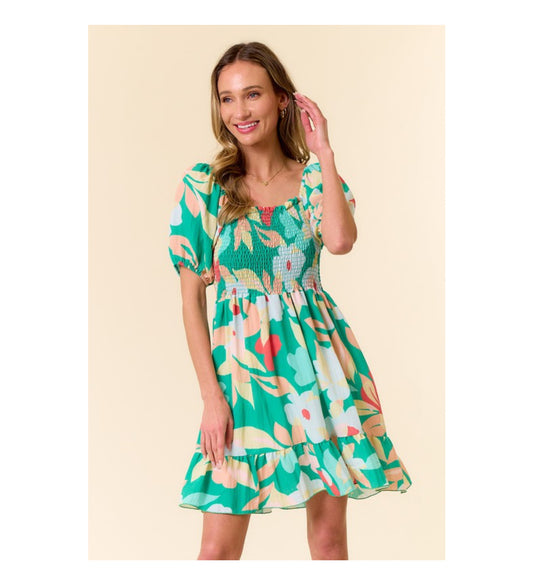 Hanna Floral Smocked Dress