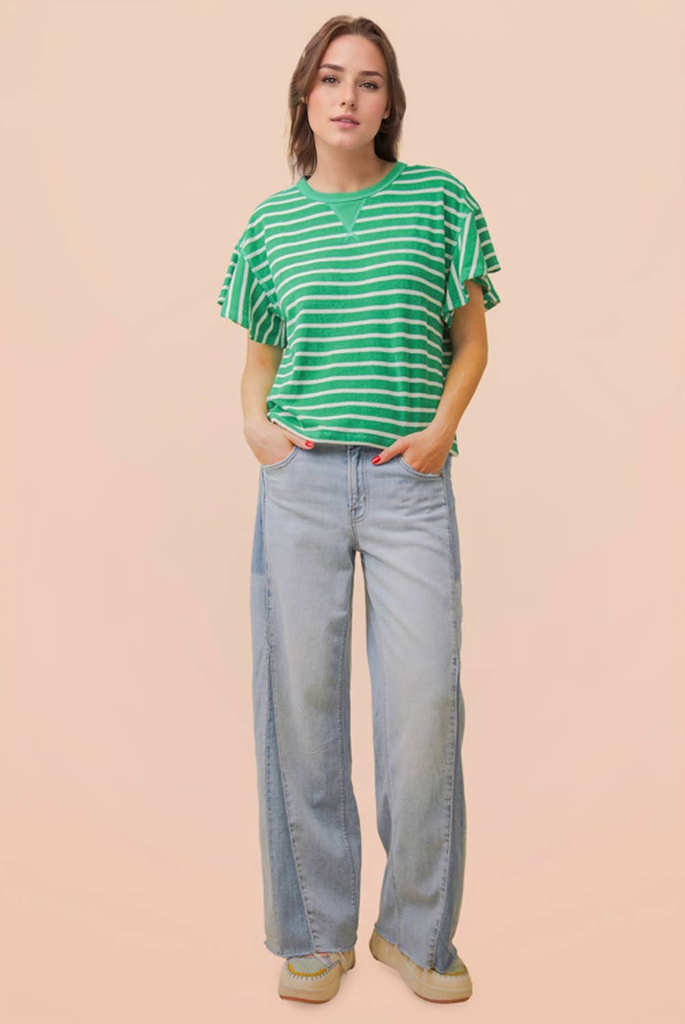 Oversized Casual Stripe Knit Top