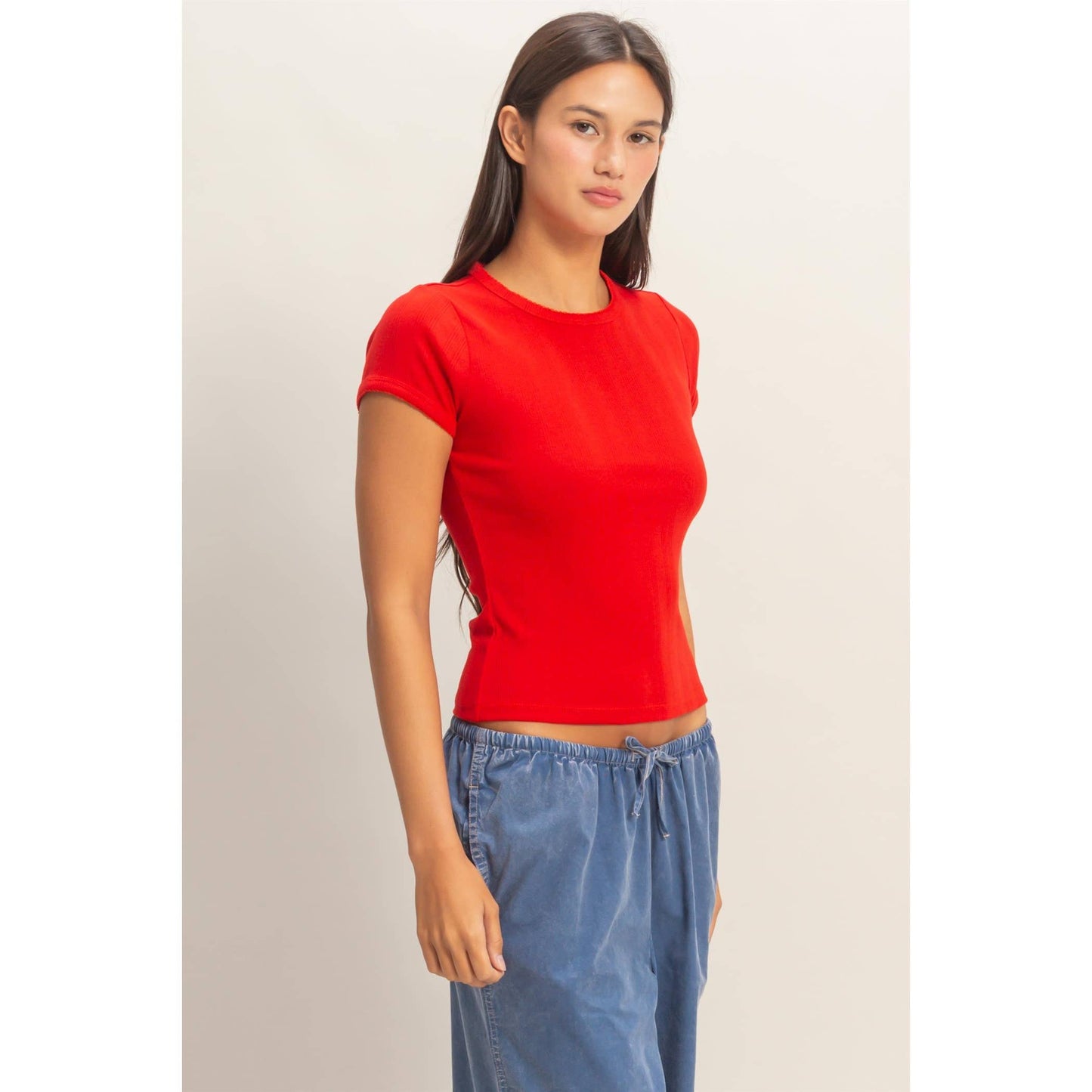 Pointelle Short Sleeve Top