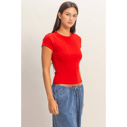 Pointelle Short Sleeve Top