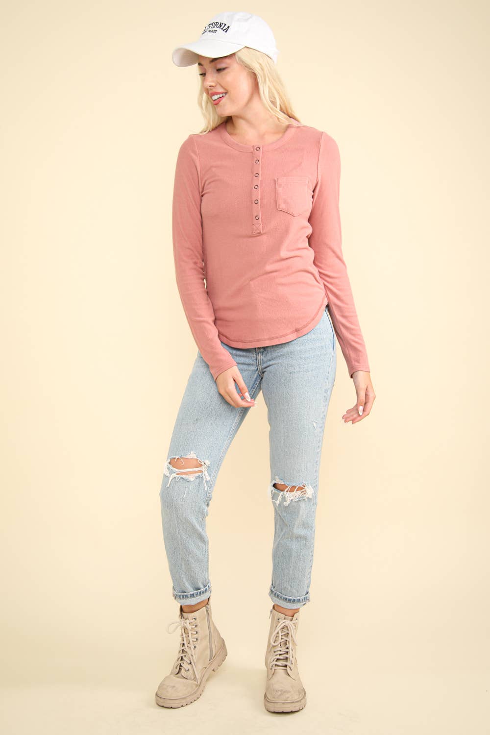 Soft brushed solid knit casual top