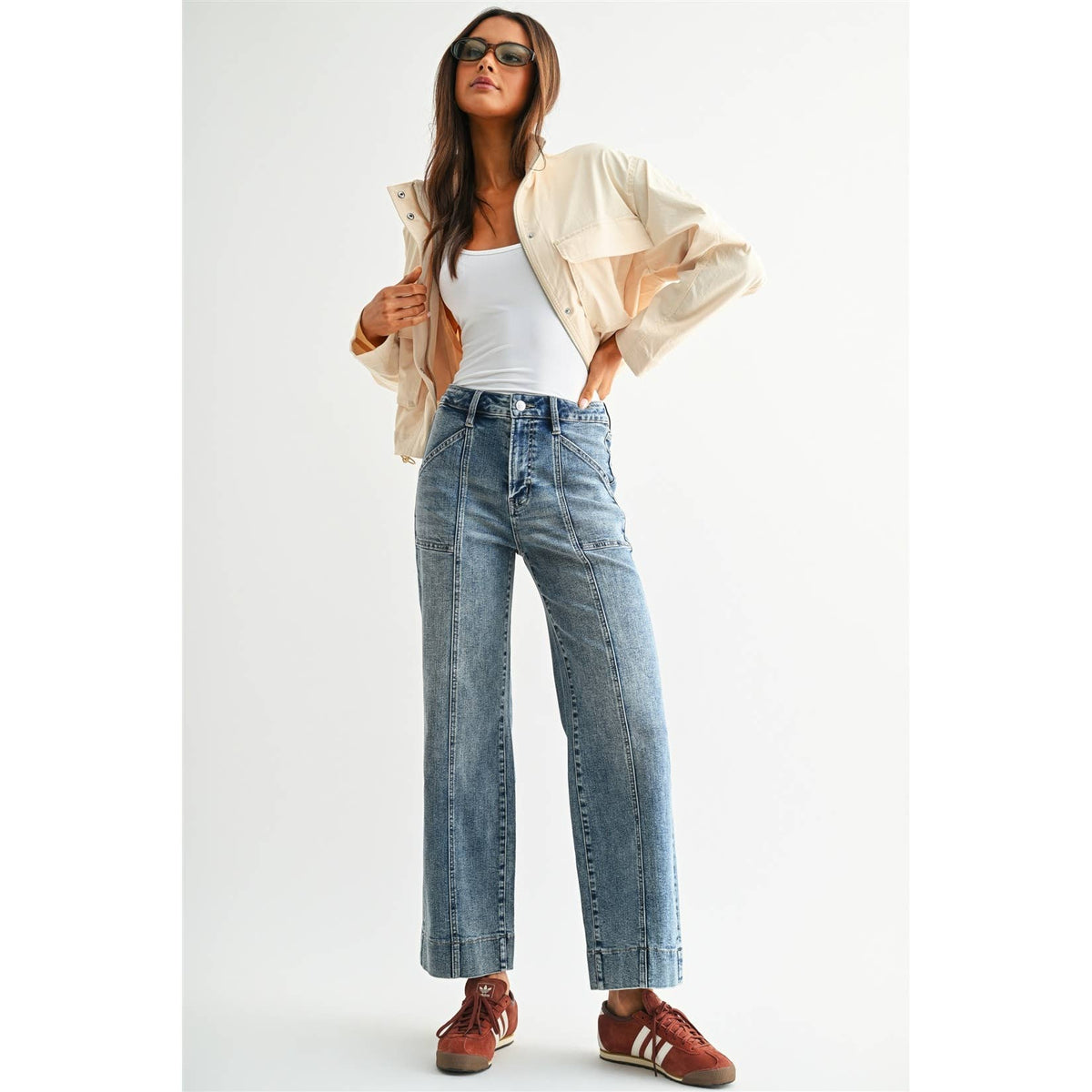 HIGH-RISE WIDE ANKLE TROUSER