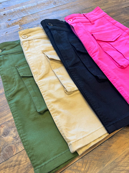 PREORDER: Carly Cargo Skirt in Assorted Colors