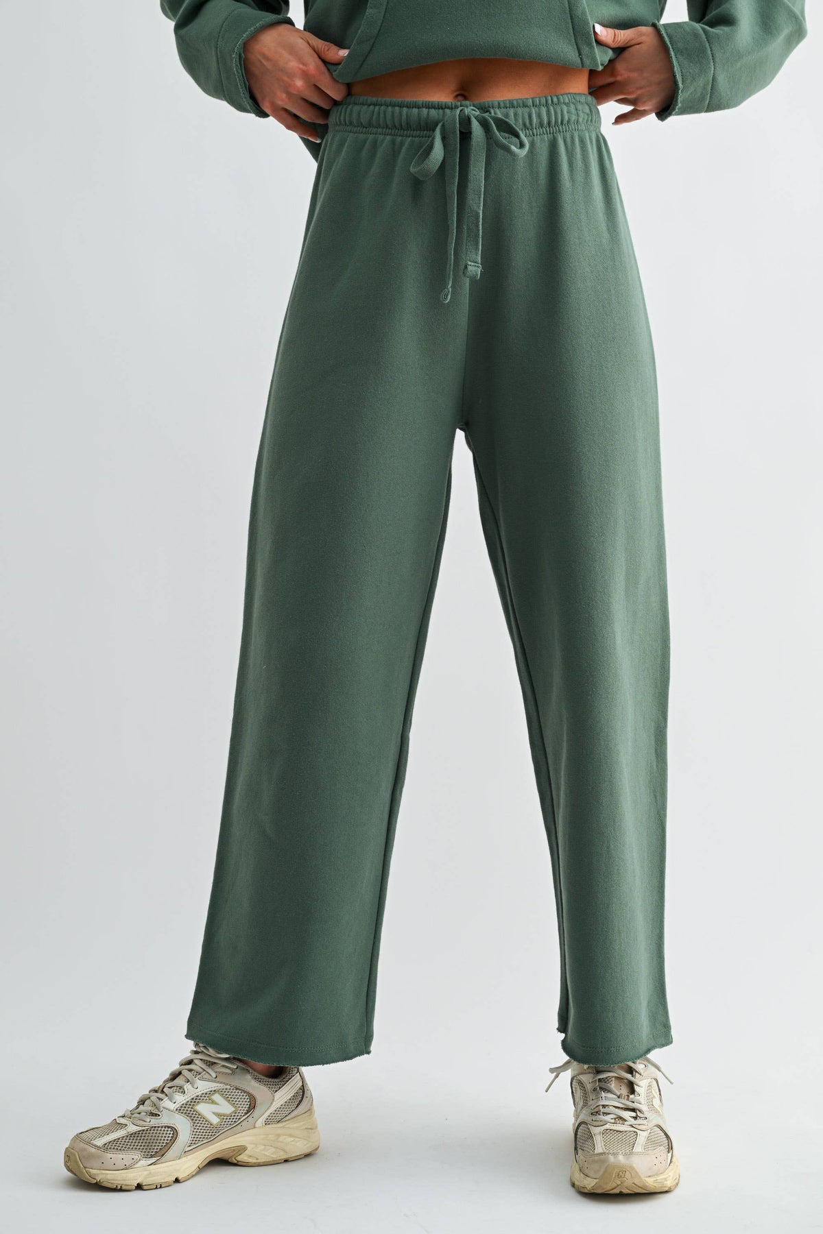 Wide-Leg Fleece Pants