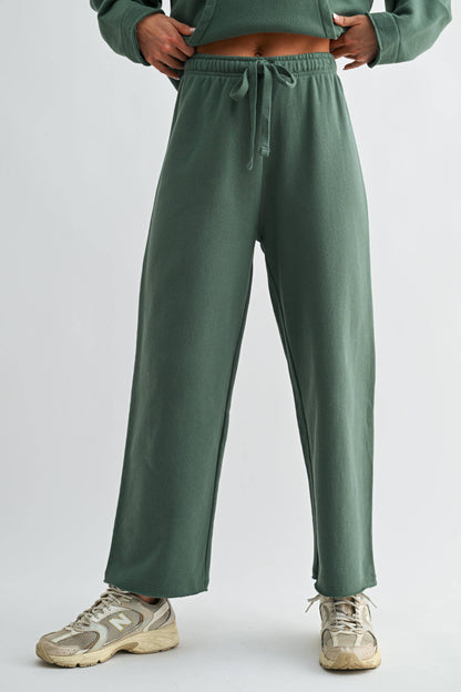 Wide-Leg Fleece Pants