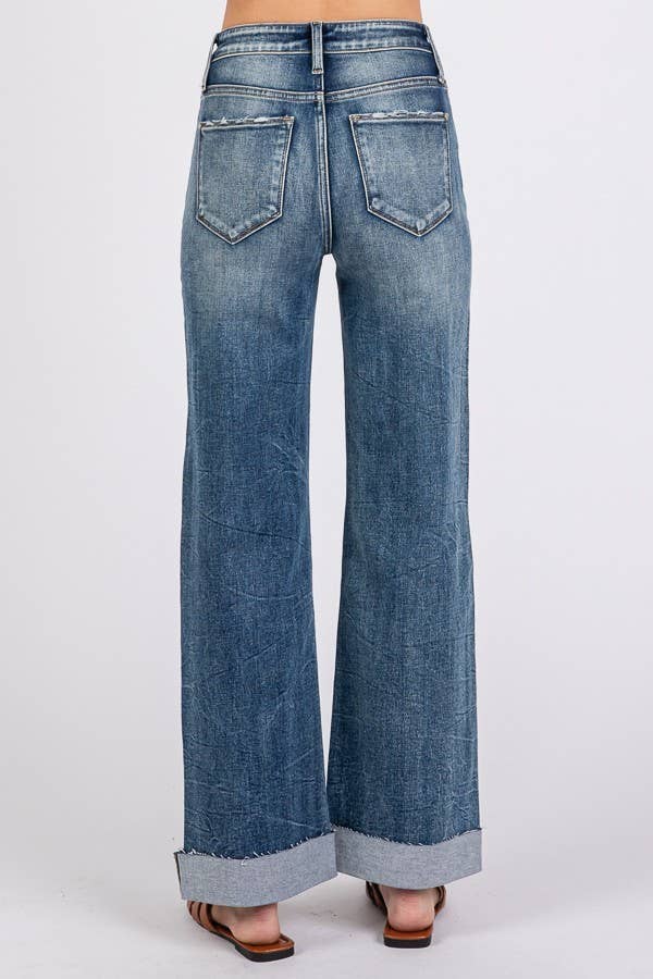 Petra Wide Leg Cuff Jean