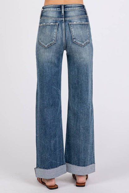 Petra Wide Leg Cuff Jean