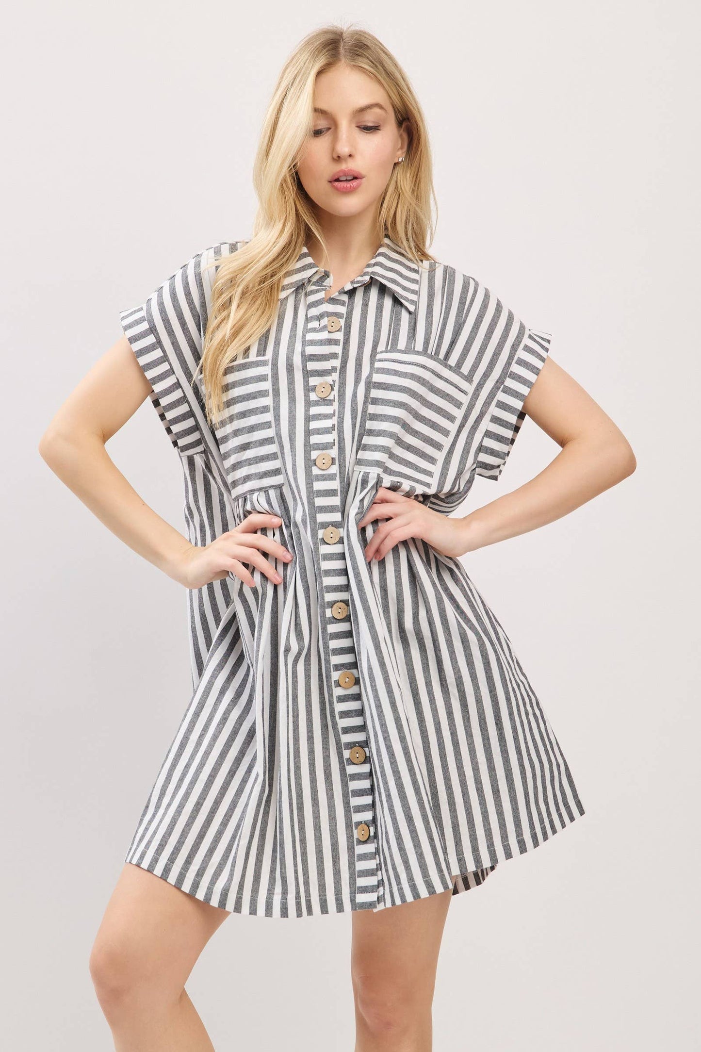 Striped Button Down Dress