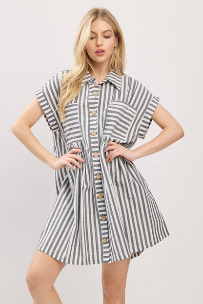 Striped Button Down Dress